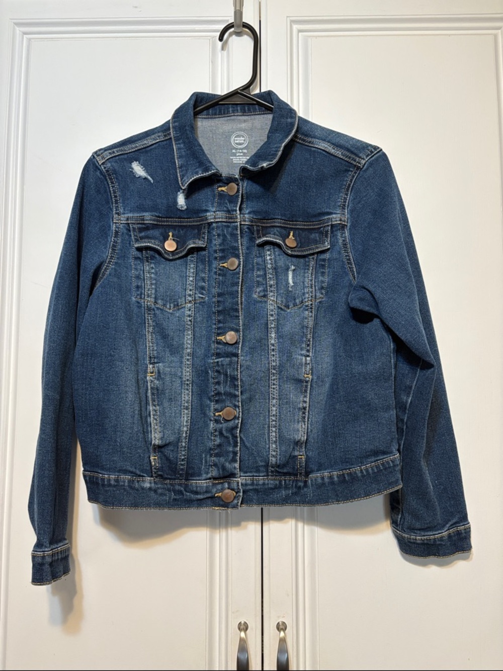 wonder nation Dark Blue Denim Jacket for Women